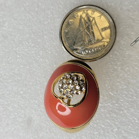 Coral Enamelled Earrings Small Earrings - Picture 4 of 8